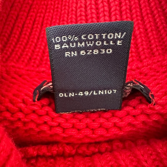 Vintage Lands End 100% Cotton Cowl Neck Sweater Thick Knit M 10-12 - Picture 4 of 10